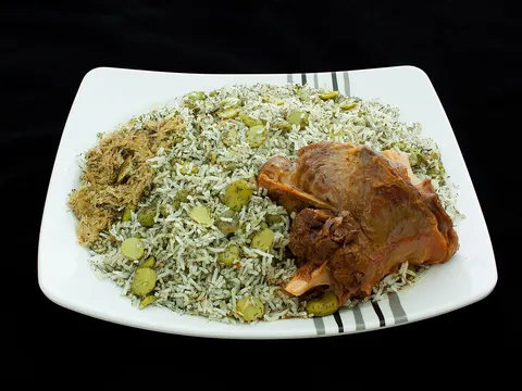 باقالی پلو با ماهیچه