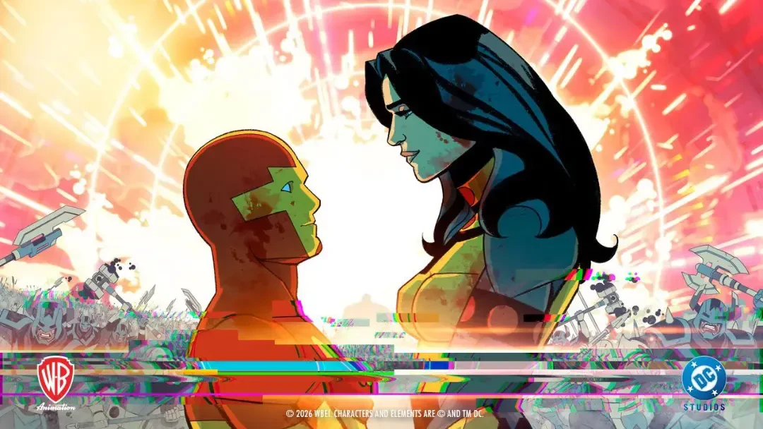 شخصیتهای انیمیشن Mr. Miracle (Mister Miracle) در مقابل پسزمینهای انفجاری