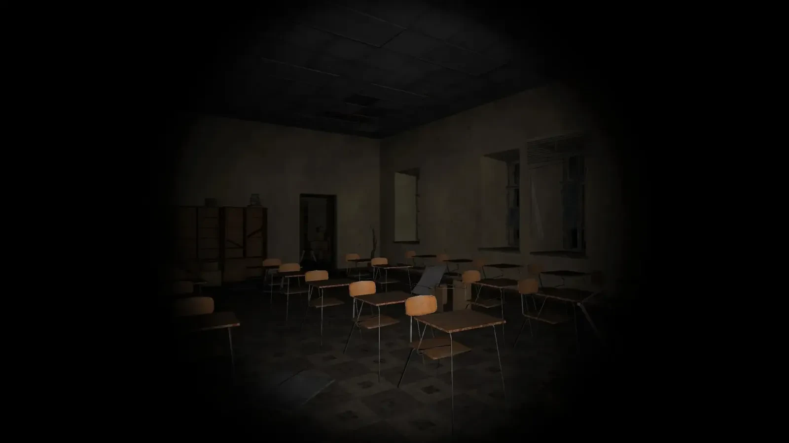 اتاق کلاس خالی و متروک در محیط بازی ترسناک The Ghost (The Ghost)