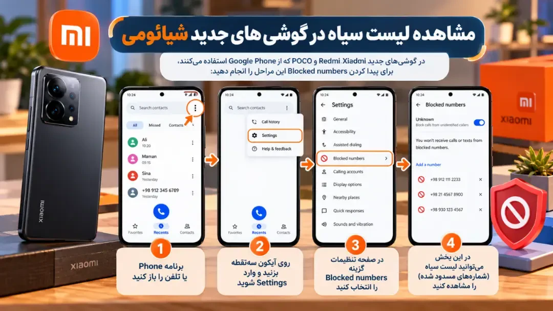 مشاهده لیست سیاه در گوشی‌های جدید شیائومی