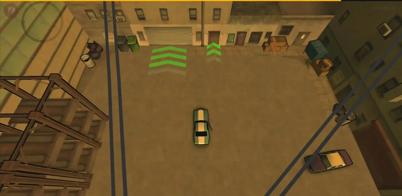 نمای از بالا از محیط GTA: Chinatown Wars در خیابان‌های لیبرتی سیتی