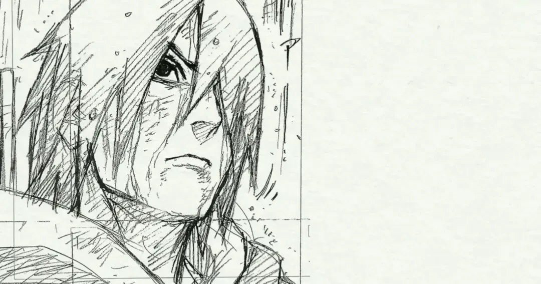 طرح سیاه و سفید ساسکه اوچیها (Sasuke Uchiha) در مانگا