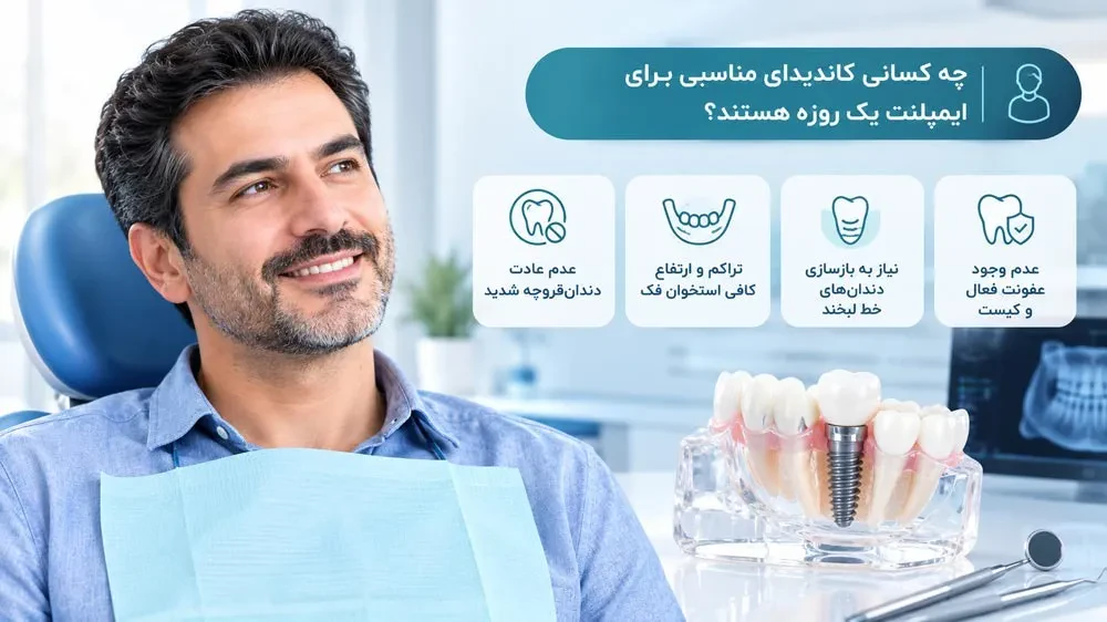 چه کسانی کاندیدای مناسبی برای ایمپلنت یک روزه هستند؟