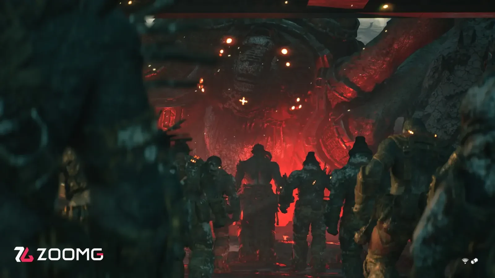 مبارزه سربازان با هیولای عظیم در بازی Gears of War (Gears of War)