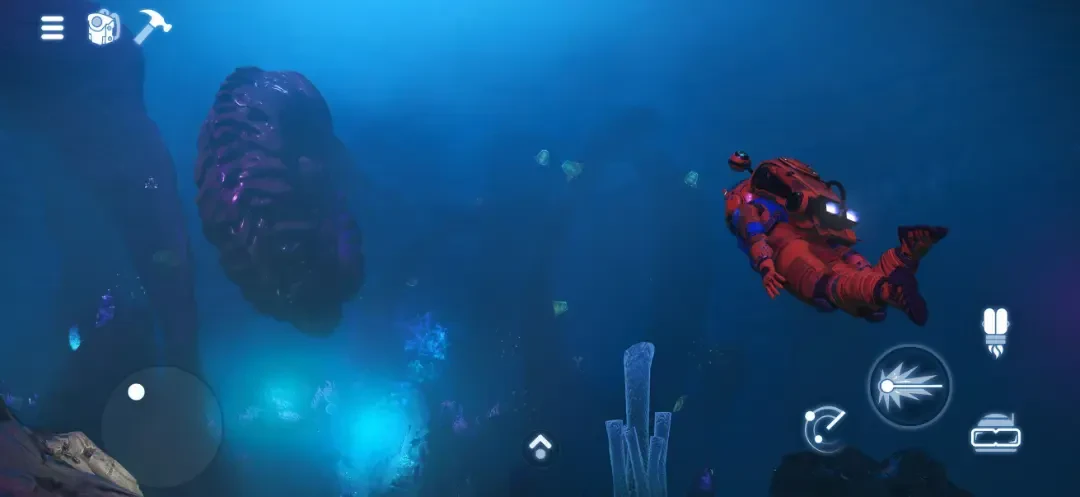 شخصیت فضانورد در محیط زیرآبی بازی No Man's Sky