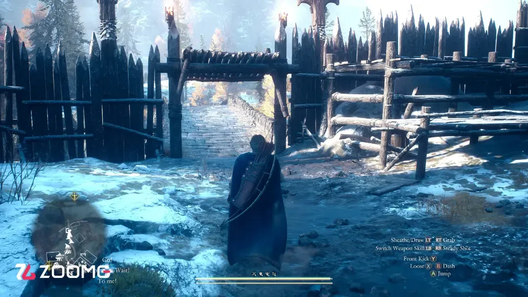 منظرهای از قلعه و حصار چوبی در بازی Dragon's Dogma 2 Dark Arisen