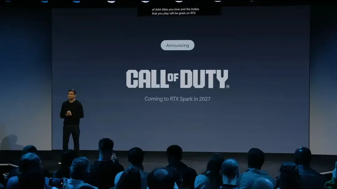 لوگوی بازی کال آو دیوتی (Call of Duty) روی نمایشگر بزرگ در مراسم معرفی مایکروسافت