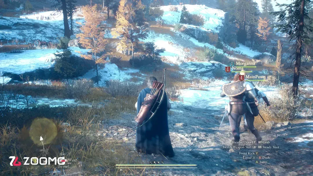 شخصیت اصلی بازی Dragon's Dogma 2 Dark Arisen در محیط برفی و کوهستانی