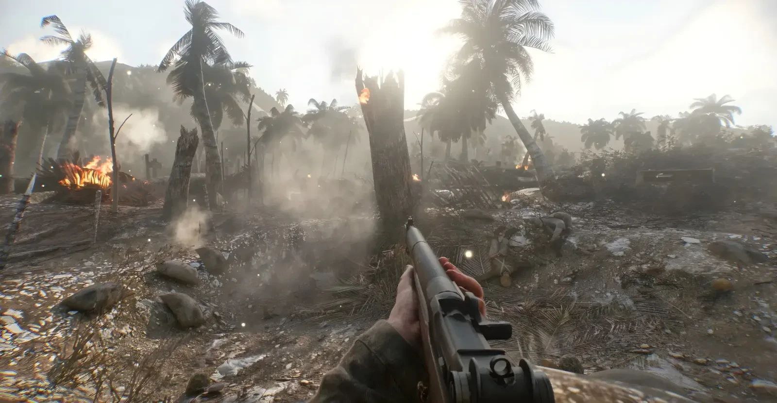 منظره جنگی در بازی کال آو دیوتی (Call of Duty: World at War) با گرافیک بهبودیافته